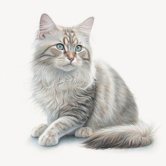 Fototapeta premium “Generative AI” Chantilly Tiffany Cat digital illustration.