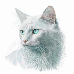 “Generative AI” Chantilly Tiffany Cat digital illustration.