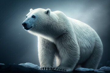 Obraz na płótnie Canvas Close-up view of polar bear generative AI