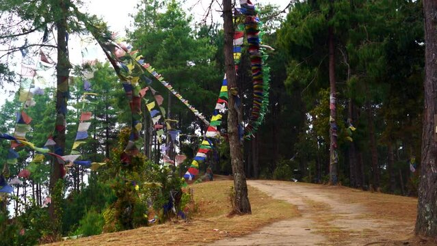 20 second time lapse of prayer flags and fog in Kavre, Nepal
