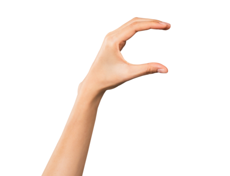 Hand pointing at screen on background. PNG format file.