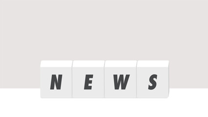 NEWSの文字が入ったブロックのイラスト - ニュースのタイトルのイメージ素材