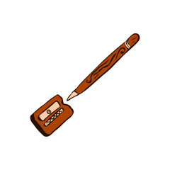 Brown Pencil Sharperner vector isolated on the white background