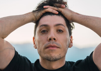 Fototapeta premium close-up of young long hair