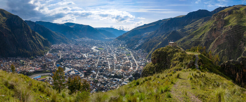 view from the top of the mountain seeing the city of huancavelica