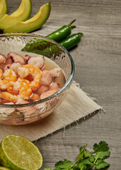 Shrimp broth without shells with vegetables for side dish