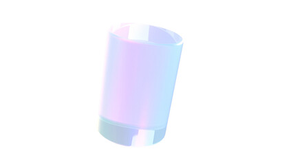 Intro Bright holographic colors cylinder alpha channel 3d render - 570834233