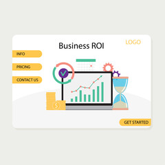 Business roi landing page, time to return investition