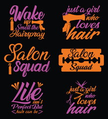 Salon Hair Vectors T-shirt Design.