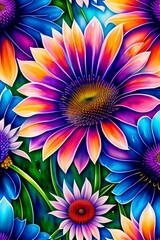 Obraz premium Echinops in a watercolor style with seamless background pattern, created with Generative AI technology