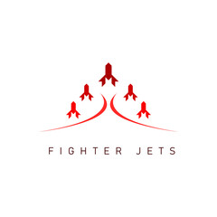 Red Fighter Jet Logo Design with Modern Concept
