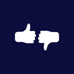 White and Blue Like and Dislike Button Logo Design