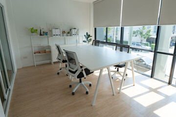 Interior of a modern home office, small office start up business