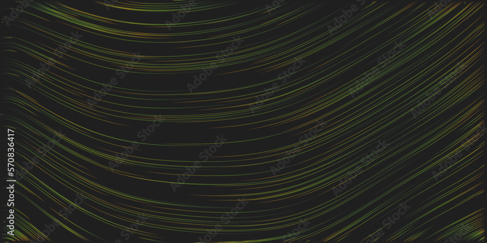 Aufkleber colorful green and brown curving lines, striped wavy pattern - digitally generated dark modern style
