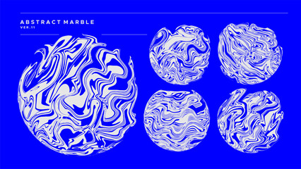 Detail marble circle design template vector set