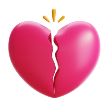 3d rendering of broken heart illustration. Suitable for your projects related to valentine day,  love and relationship category