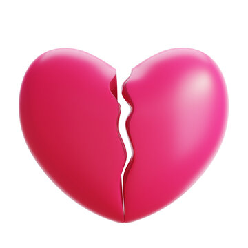 3d rendering of broken heart illustration. Suitable for your projects related to valentine day,  love and relationship category