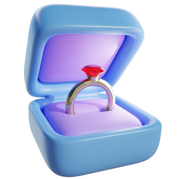 3d rendering of ring box illustration. Suitable for your projects related to valentine day,  love and relationship category