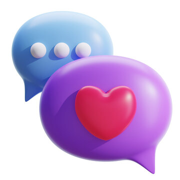3d rendering of romantic chat or conversation illustration. Suitable for your projects related to valentine day,  love and relationship category