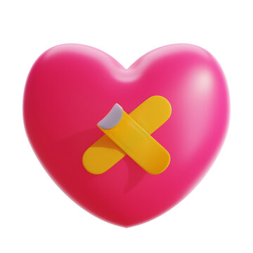 3d rendering of heart break  illustration. Suitable for your projects related to valentine day,  love and relationship category