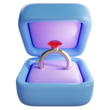 3d rendering of ring box illustration. Suitable for your projects related to valentine day,  love and relationship category