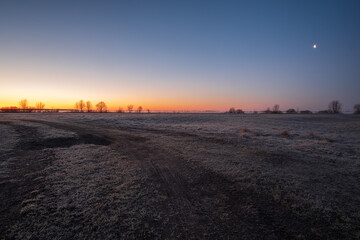 sunset over the field
