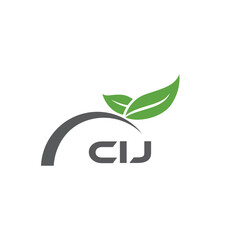 CIJ letter nature logo design on white background. CIJ creative initials letter leaf logo concept. CIJ letter design.