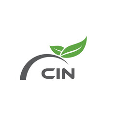 CIN letter nature logo design on white background. CIN creative initials letter leaf logo concept. CIN letter design.