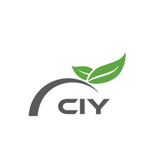 CIY letter nature logo design on white background. CIY creative initials letter leaf logo concept. CIY letter design.