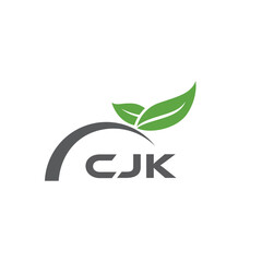 CJK letter nature logo design on white background. CJK creative initials letter leaf logo concept. CJK letter design.
