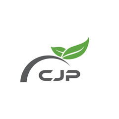 CJP letter nature logo design on white background. CJP creative initials letter leaf logo concept. CJP letter design.