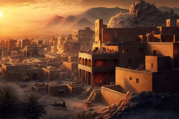 Discovering the Rich Heritage of the Akkadian, Assyrian and Babylonian Civilization through the City of Mesopotamia, generative ai