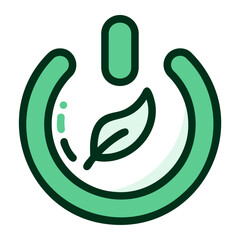 Obraz premium icon ecology power button illustration for web, app, infographic etc