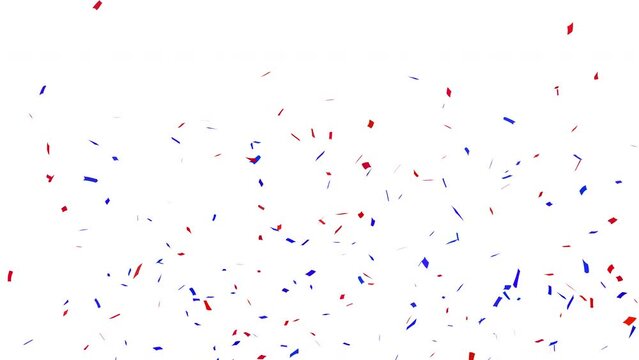 Red & Blue 3D animation of confetti falling on Alpha Screen Background 4K. Celebrate the holidays. Easy to put it into your scene or video. confetti celebration, birthday party, anniversary party