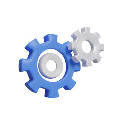 gear wheels icon illustration 3d rendering for business