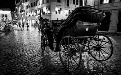 Obraz premium horse carriage in Rome