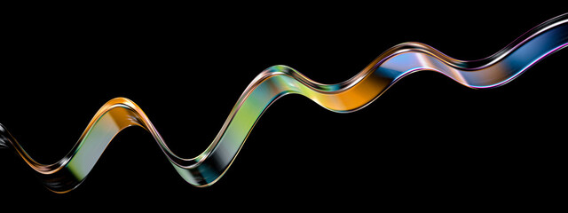 3d line, modern abstract design element 3d rendering, futuristic liquid shape, glass color gradient wave – poster design template - 570841484
