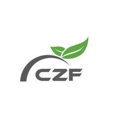 CZF letter nature logo design on white background. CZF creative initials letter leaf logo concept. CZF letter design.