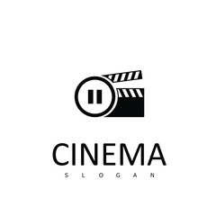 abstract cinema logo vector template isolated on white background