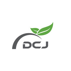 DCJ letter nature logo design on white background. DCJ creative initials letter leaf logo concept. DCJ letter design.