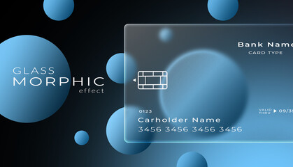Gradient grainy texture visiting card with glass morphism effect
