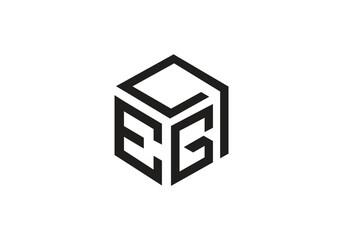 letter egp text icon design 