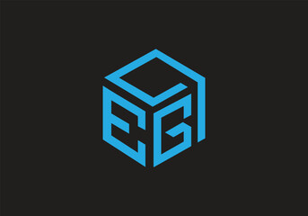 letter egp text icon design 