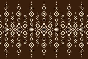 Nature vintages cross stitch traditional ethnic pattern paisley flower Ikat background abstract Aztec African Indonesian Indian seamless pattern for fabric print cloth dress carpet curtains and sarong