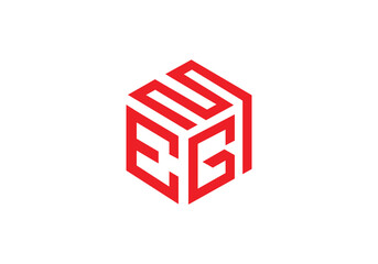 letter egm logo icon design 