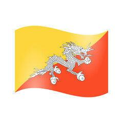 The national flag of Bhutan