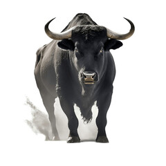 Naklejka premium Portrait of a Majestic Black Bull, Generative AI