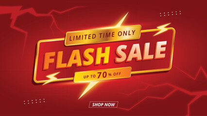 Flash sale banner template design with podium design.