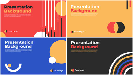 Set presentation background design with simple and modern design. 