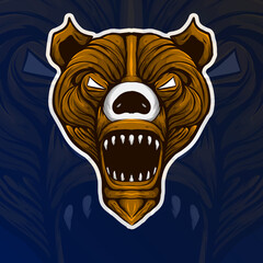 Aggressive bear head logo